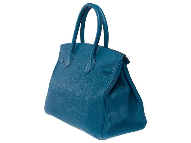 Hermès Sac HERMES Birkin 30 en Cuir Bleu - 101731 - vue 6
