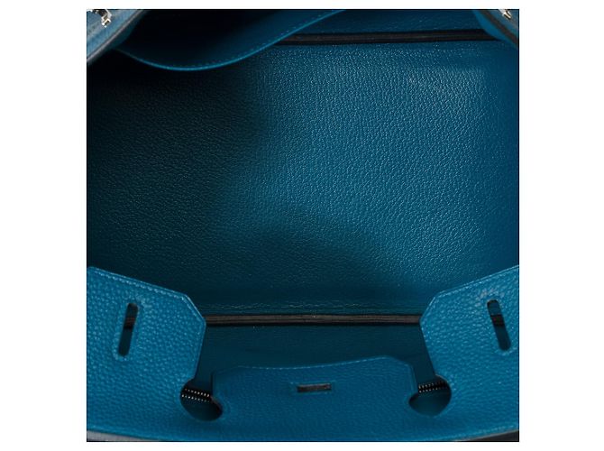 Hermès Sac HERMES Birkin 30 en Cuir Bleu - 101731 - vue 9