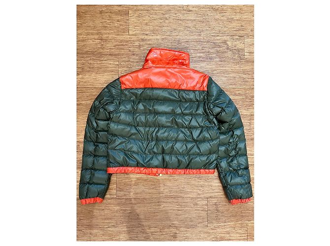 Woolrich Daunenjacke kurz Khakigrün und Orange Nylon Mehrfarben - Ansicht 2