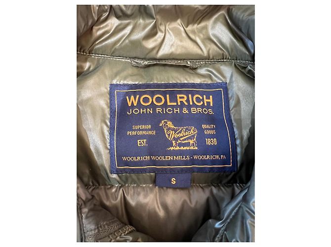 Woolrich Daunenjacke kurz Khakigrün und Orange Nylon Mehrfarben - Ansicht 3