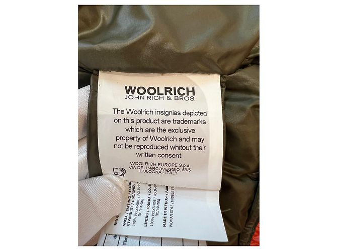 Woolrich Daunenjacke kurz Khakigrün und Orange Nylon Mehrfarben - Ansicht 7