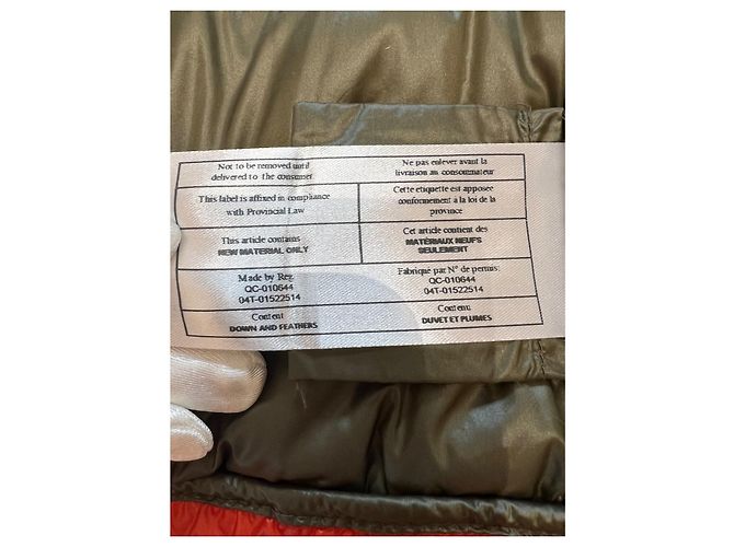 Woolrich Daunenjacke kurz Khakigrün und Orange Nylon Mehrfarben - Ansicht 9