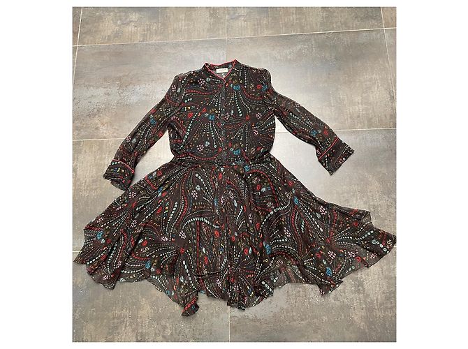 Zadig & Voltaire Deluxe Seidenkleid Schwarz Mehrfarben - Ansicht 2
