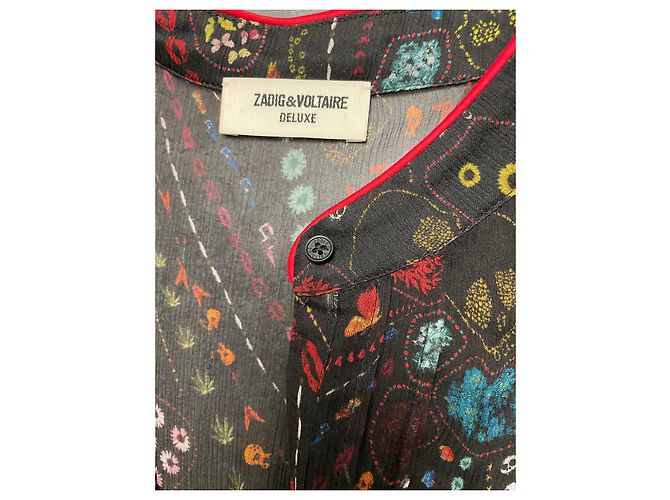 Zadig & Voltaire Deluxe Seidenkleid Schwarz Mehrfarben - Ansicht 3
