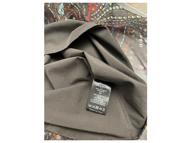 Zadig & Voltaire Deluxe Seidenkleid Schwarz Mehrfarben - Ansicht 4