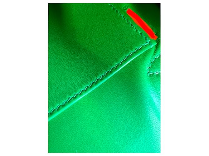 Hermès Mini Kelly Chèvre Bambú Paladio Verde - vista 10