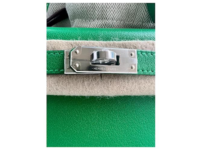 Hermès Mini Kelly Chèvre Bambú Paladio Verde - vista 5