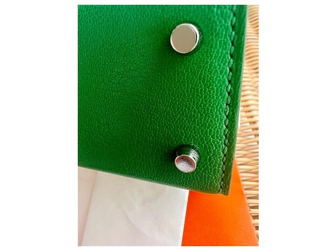 Hermès Mini Kelly Chèvre Bambú Paladio Verde - vista 6