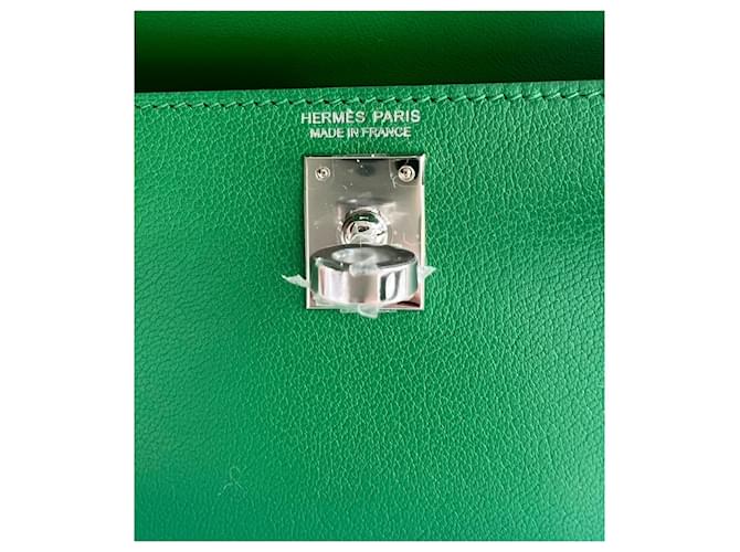 Hermès Mini Kelly Chèvre Bambú Paladio Verde - vista 8