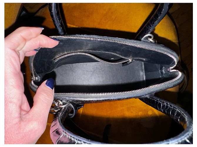 Balenciaga City Tasche Krokoprägung Leder Schwarz - Ansicht 5