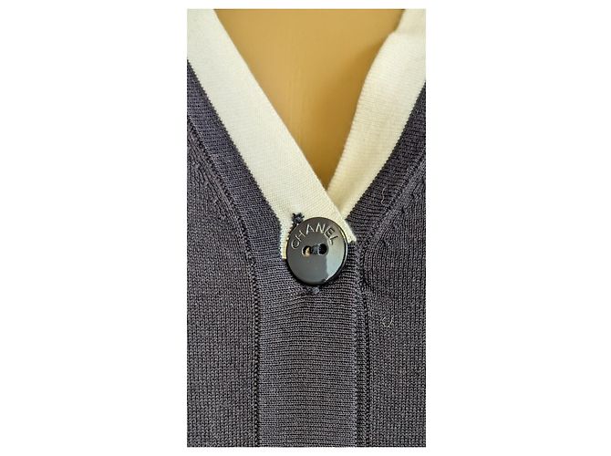 Strickjacke Chanel Schwarz Weiß - Ansicht 7
