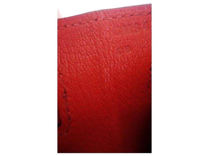 Borsa Hermès Birkin 25 in pelle Togo arancione - vista 11