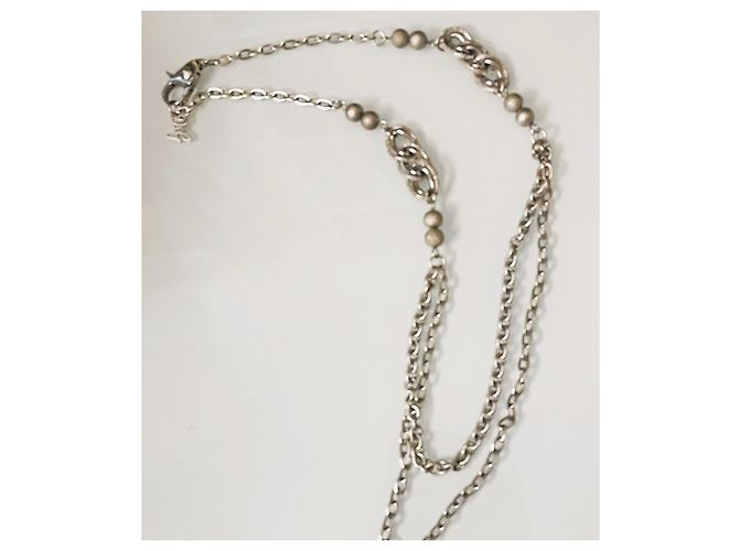 DOLCE & GABBANA Halskette aus Stahl mit gefütterter Kette mit glänzenden und diamantierten Perlen - Ansicht 4