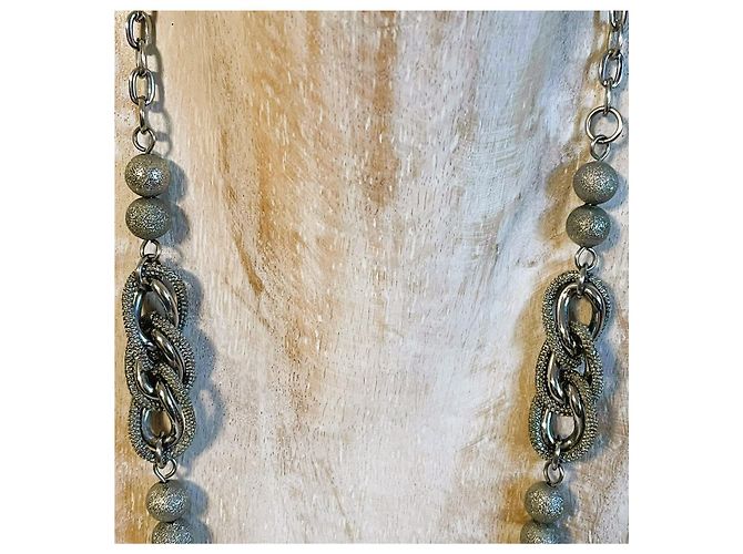 DOLCE & GABBANA Halskette aus Stahl mit gefütterter Kette mit glänzenden und diamantierten Perlen - Ansicht 8