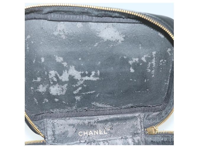 CHANEL Vanity Cosmetic Pouch Caviar Skin Black CC Auth bs11563 Nero - vista 14