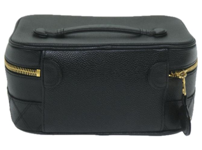CHANEL Vanity Cosmetic Pouch Caviar Skin Black CC Auth bs11563 Nero - vista 3