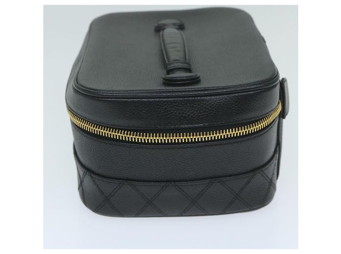 CHANEL Vanity Cosmetic Pouch Caviar Skin Black CC Auth bs11563 Nero - vista 4