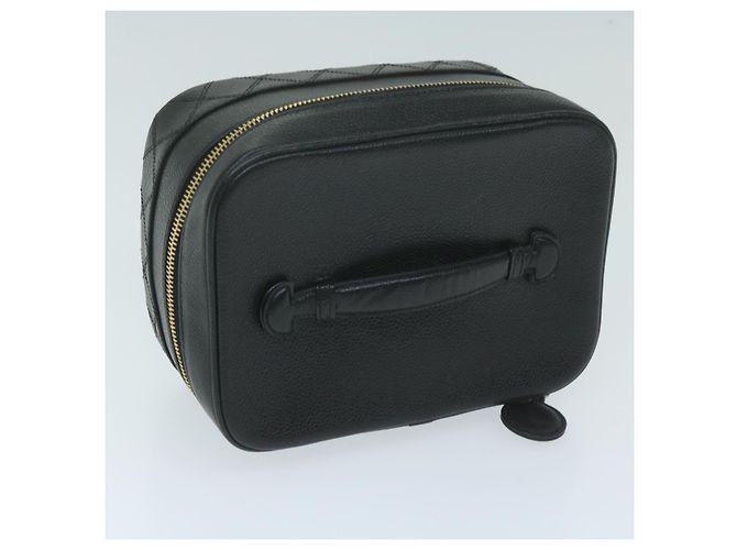 CHANEL Vanity Cosmetic Pouch Caviar Skin Black CC Auth bs11563 Nero - vista 6