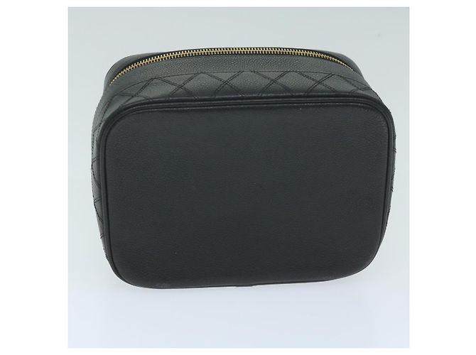 CHANEL Vanity Cosmetic Pouch Caviar Skin Black CC Auth bs11563 Nero - vista 7