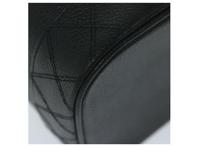 CHANEL Vanity Cosmetic Pouch Caviar Skin Black CC Auth bs11563 Nero - vista 9