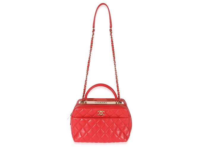 Bolso bowling CC Trendy de piel de cordero acolchado rojo Chanel Roja - vista 2