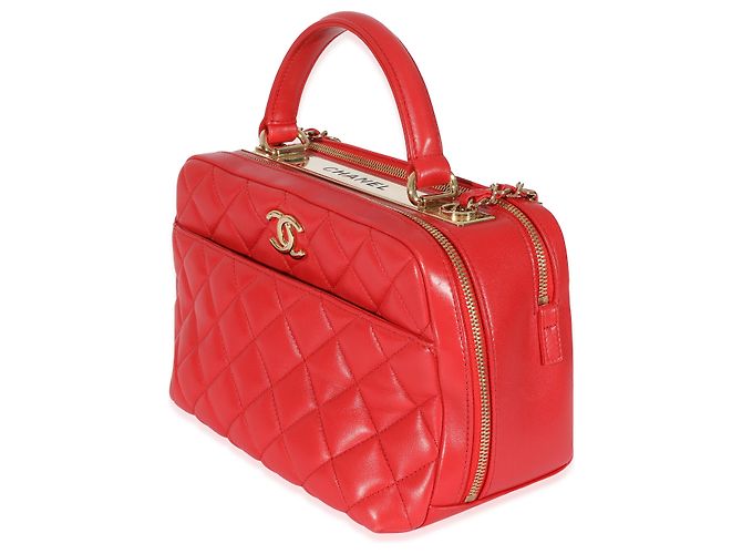 Bolso bowling CC Trendy de piel de cordero acolchado rojo Chanel Roja - vista 3