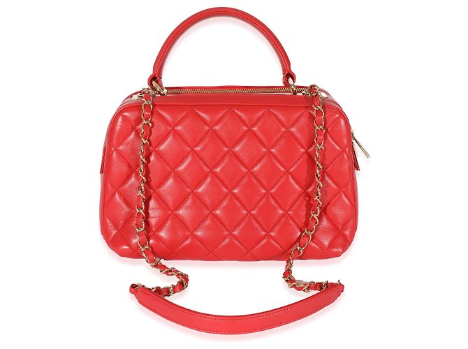 Bolso bowling CC Trendy de piel de cordero acolchado rojo Chanel Roja - vista 4