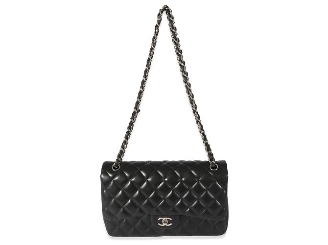 Timeless Patella foderata classica in pelle di agnello trapuntata nera Chanel Nero - vista 2
