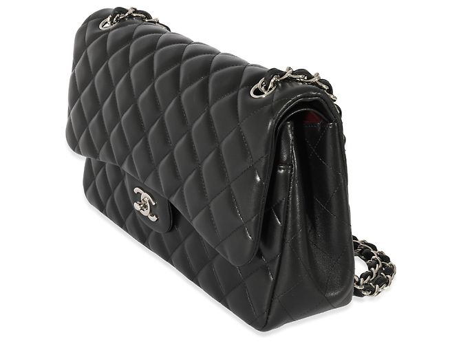Timeless Patella foderata classica in pelle di agnello trapuntata nera Chanel Nero - vista 3