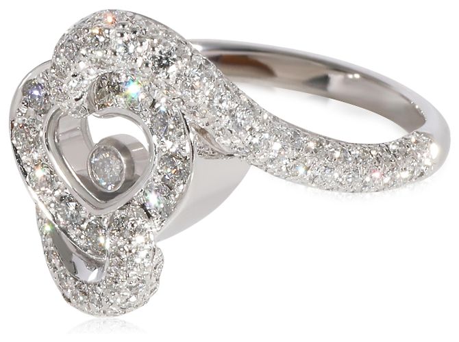 Chopard Happy Diamant-Herzring in 18K Weißgold 0.86 ctw - Ansicht 3