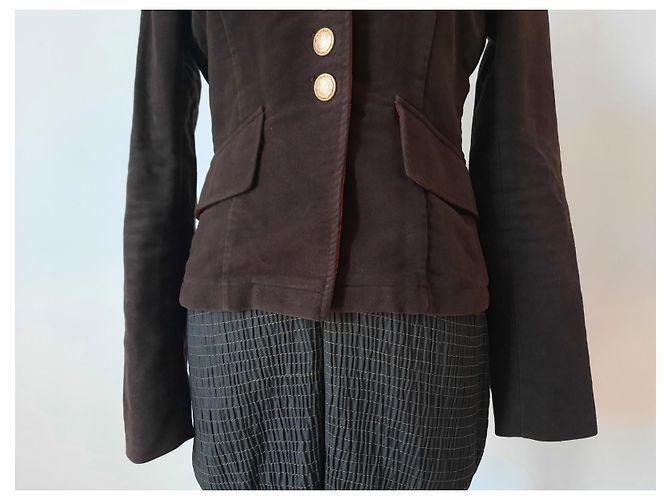 Americana de mujer Etro de terciopelo de algodón marrón Castaño - vista 3