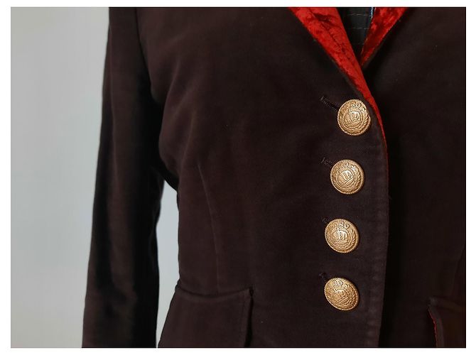 Americana de mujer Etro de terciopelo de algodón marrón Castaño - vista 4
