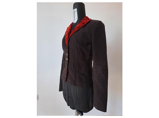 Americana de mujer Etro de terciopelo de algodón marrón Castaño - vista 5