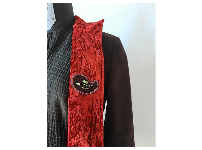 Americana de mujer Etro de terciopelo de algodón marrón Castaño - vista 8