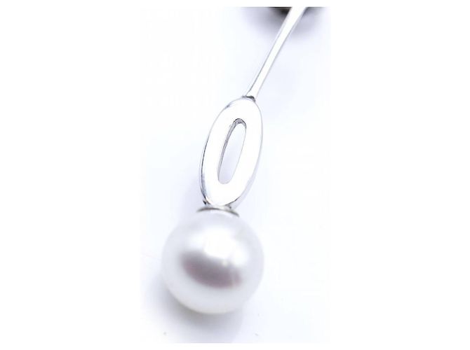 Autre Marque Orecchini lunghi in oro bianco e perle. Argento - vista 4