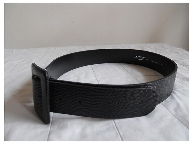Weekend Max Mara Real leather belt MAX MARA WEEKEND. Black - view 4