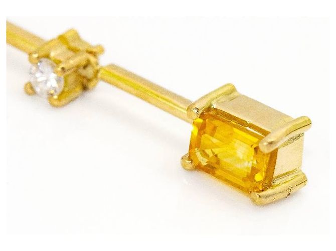 Autre Marque Pendientes Oro PAPARADSHA Dorado Amarillo - vista 3