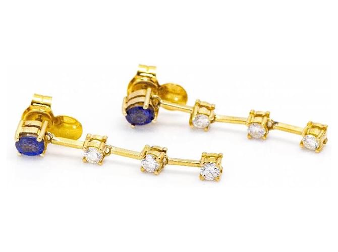 Autre Marque Orecchini Ceylon in oro e zaffiri D'oro Blu navy - vista 2