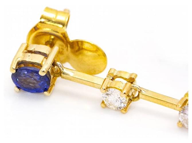 Autre Marque Orecchini Ceylon in oro e zaffiri D'oro Blu navy - vista 4