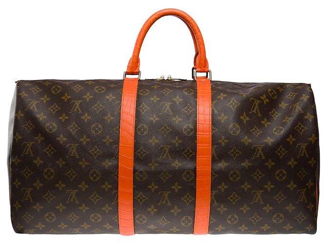 LOUIS VUITTON Borsa Keepall in Tela Marrone - 101746 - vista 3