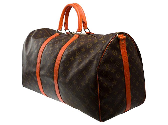 LOUIS VUITTON Borsa Keepall in Tela Marrone - 101746 - vista 4