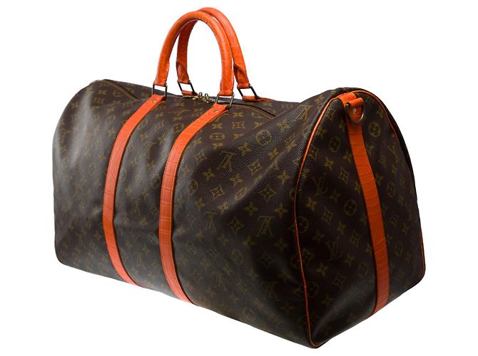 LOUIS VUITTON Borsa Keepall in Tela Marrone - 101746 - vista 5