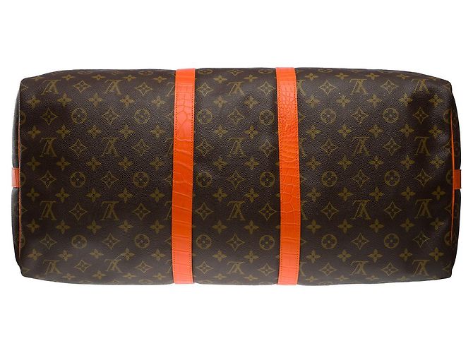 LOUIS VUITTON Borsa Keepall in Tela Marrone - 101746 - vista 8