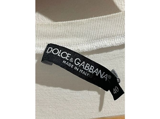 DOLCE & GABBANA Tops T.IT 40 Algodón Blanco - vista 8