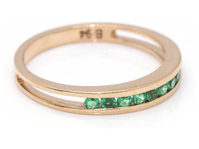 Autre Marque 18kt Roségold Ring mit Smaragden Golden Grün - Ansicht 2