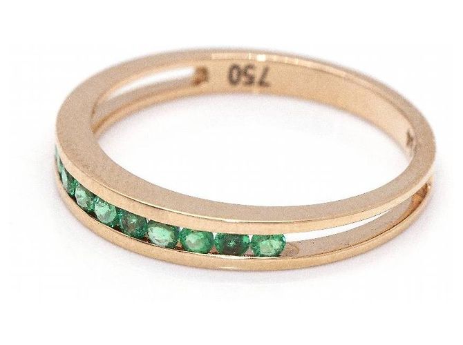 Autre Marque 18kt Roségold Ring mit Smaragden Golden Grün - Ansicht 4