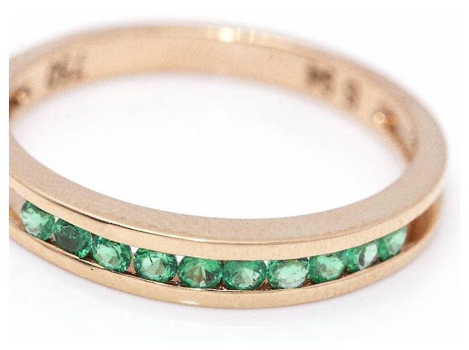 Autre Marque 18kt Roségold Ring mit Smaragden Golden Grün - Ansicht 5