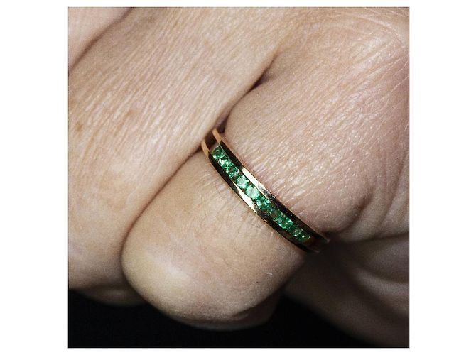 Autre Marque 18kt Roségold Ring mit Smaragden Golden Grün - Ansicht 6