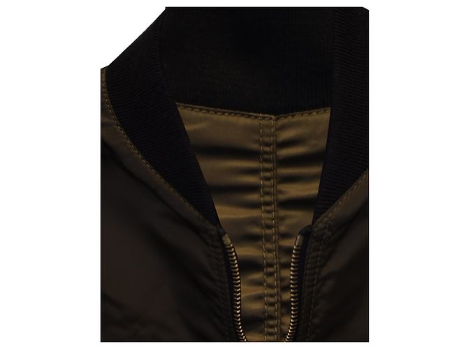 Sandro Paris Bomberjacke aus khakigrünem Nylon - Ansicht 3