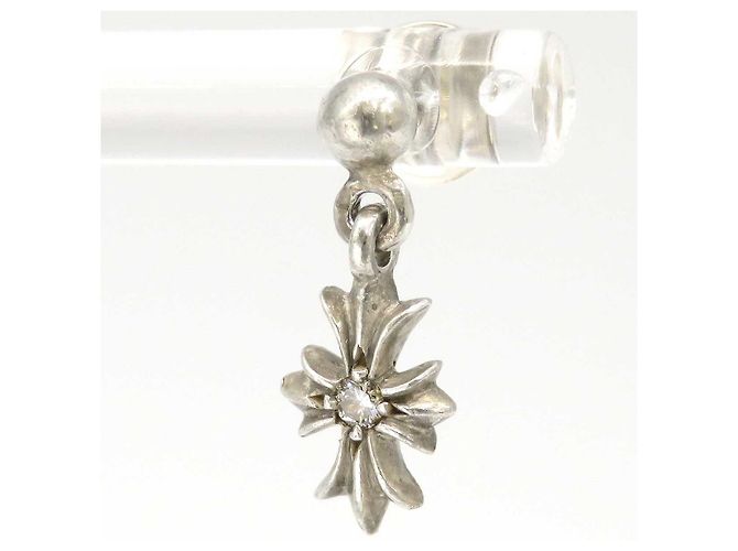 Chrome Hearts Silberne Kreuz-Ohrhänger - Ansicht 2